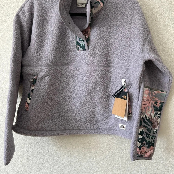 THE NORTH FACE CRAGMONT 1/4 SNAP FLEECE - WOMENS small lilac camo new with tags - Picture 5 of 15
